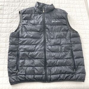 Eddie Bauer Down Puffer Vest Grey Mens size Large